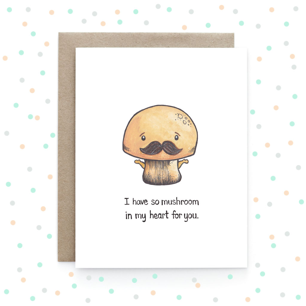 I Love You So Mush Mushroom Greeting Card